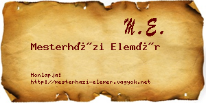 Mesterházi Elemér névjegykártya