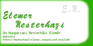 elemer mesterhazi business card