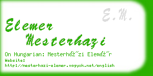 elemer mesterhazi business card